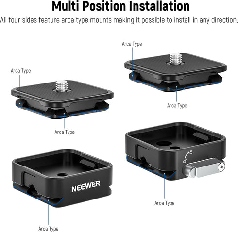 NEEWER Arca Type Quick Release Plate Kit, DSLR Camera Mount Adapter, Max Load 17.6lb/8kg