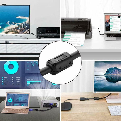 TOJOIN 10PCS Ferrite Bead Clip on Noise Suppressor Ferrite Rings for Phone, TV, USB, Audio Equipment