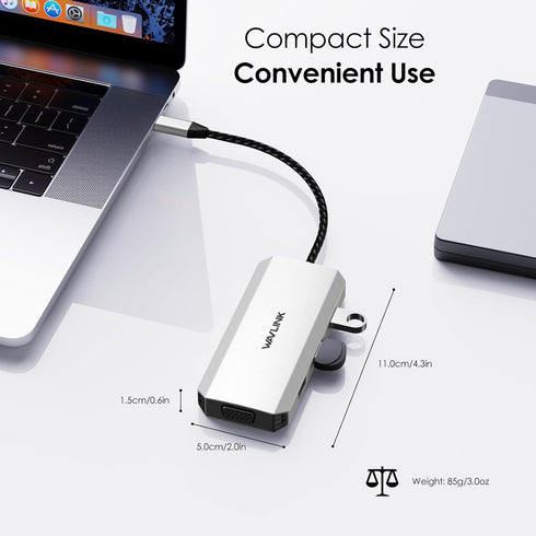 WAVLINK USB2.0 USB C Docking Station Dual DP Monitor, Displayport Docking Station with Dual DP, HDMI, VGA, Ports