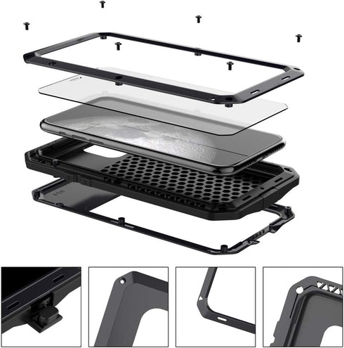 Marrkey iPhone 11 Pro Max Case, Heavy Duty Shockproof Full Body Protective Cover with Silicone Built-in Screen