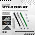 The Friendly Swede Micro-Knit Mesh Tip Capacitive Stylus Pens for Touch Screens with Replaceable Fiber Tip (3 Pack)