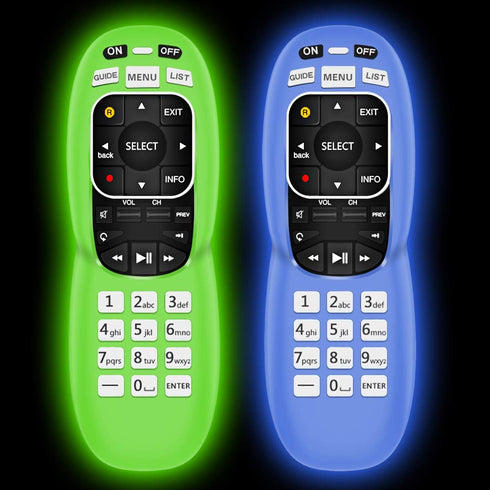 2 Packs Remote Silicone Cover for DirecTV, Anti Slip Shockproof Protective Cover with Lanyard (Glowing Blue/Green)