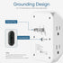 LENCENT 2 Prong Power Strip, 3 to 2 Prong Grounding Outlet Adapter, Surge Protector, 6 Outlets Widely Spaced