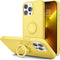 Hython iPhone 13 Pro Max Case with 360° Rotatable Ring Holder, Shockproof Rubber Protective Cover for Women, Yellow