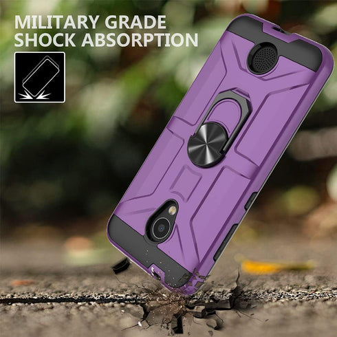 Jeylly Coolpad Legacy SR Case, Heavy Duty Shockproof Dual Layer Hard PC Soft TPU, Magnetic Ring Car Mount Cover