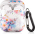 Lokigo Airpod Case for 2nd/1st Generation, Hard Cover Charging Case with Keychain, Front LED Visible, Color Flowers