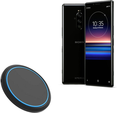 BoxWave Charger SwiftCharge PowerDisc Wireless Charger (15W) Compatible with Sony Xperia 1 Professional Edition, Qi