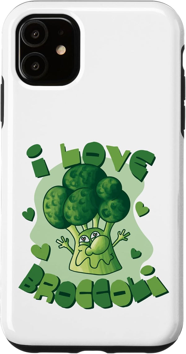 Vegetable Broccoli Lovers iPhone 11 Vegetable Broccoli Face for Men and Girls Broccoli Lovers Case
