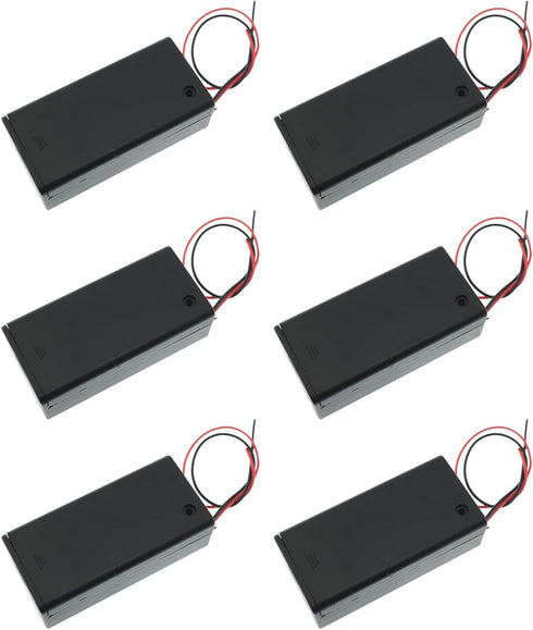 YTgilo 6PCS Battery Box 9V with Cover and Switch Battery Holder with Leads