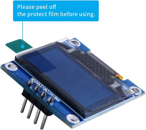 GeeekPi 5PCS 0.96 Inch 12864 128x64 OLED Module White Driver IIC Serial Display Board Module for Arduino, Raspberry