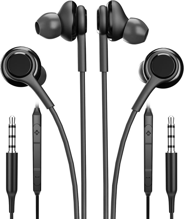 3.5mm Wired Headphone (2pack) - Headset with Microphone for Computer PC Laptop Gaming, Compatible for Galaxy S10