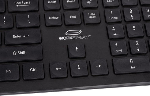 Monoprice Low-Profile Silent Keyboard, Spill-Resistant Membrane with Water-Resistant Coating, 10 Million Keystrokes -