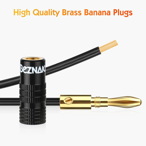 Banana Plugs with Dual Set Screws, Black and Red Aluminum Shell, 6 Pairs