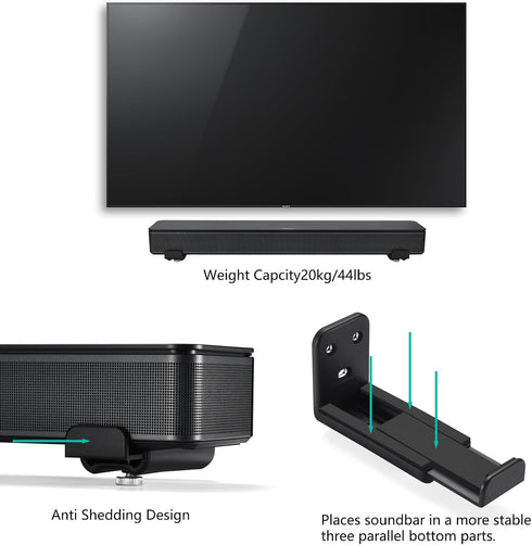 MegaDive 44 lbs,Adjustable Speaker Wall Mount BracketCompatible with Samsung Soundbar&Bose Soundbar .etc Various Brands