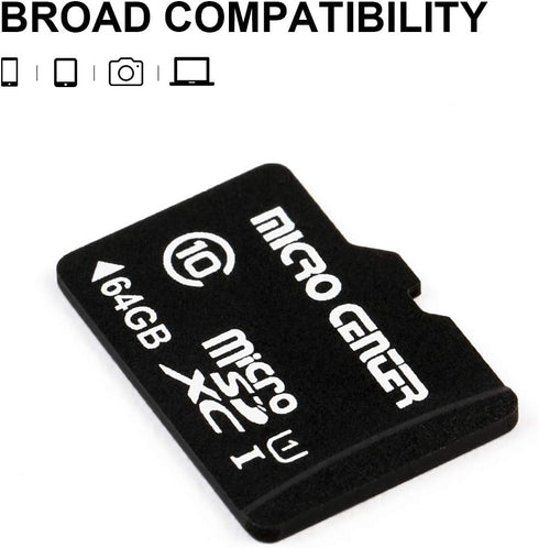 INLAND 64GB Class 10 MicroSDXC Flash Memory Card with Adapter for Mobile Device Storage, Phone, Tablet, Drone & Full HD