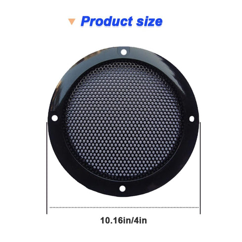 4" Speaker Grills Cover, Cold Rolled Steel Loudspeaker Net Cover, Metal Mesh Speaker Grille Replacement for 4 Inch Woofer Speakers, with Screws (4 Pack, Black & White)