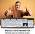 Luqeeg Large Print Computer Keyboard, USB Wired 104 Keys Black White High Contrast Keyboard for Low Vision Users