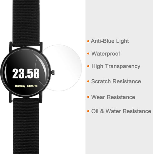 5pcs Watch Glass Screen Protectors 49mm Anti-Blue Light TPU Anti-Scratch Waterproof Universal Round Smartwatch Screen Protective Film Protector