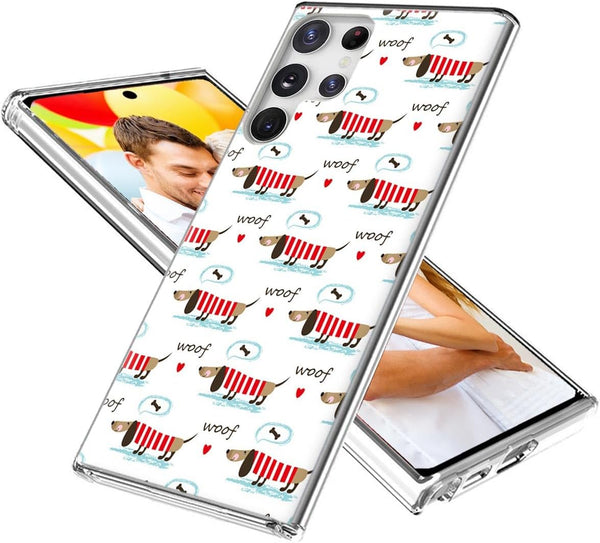 ARTIOSIT Thin Slim Soft TPU Clear Case for Galaxy S22 Ultra, Cute Cartoon Animal Design