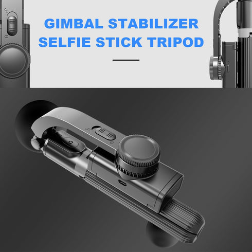 Gimbal Stabilizer for Smartphone with Retractable Selfie Stick and Tripod, 1-Axis Multifunction Remote Rotation