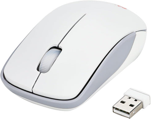 MCSaite 2.4G Slim Wireless Mouse with Nano Receiver (White)