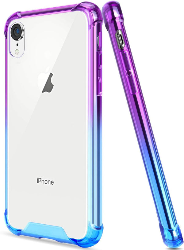 SALAWAT iPhone Xr Case, Clear Slim Anti Scratch Protective Cover with Reinforced Corners - Shockproof TPU Bumper, Blue