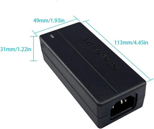 AC Adapter Power Supply 12V 4A 48W with 5.5x2.1mm DC Plug for LCD Monitor, LED Strip Light and Other Low Voltage Devices