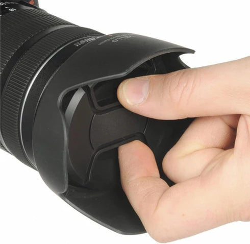 77mm Camera Lens Cap, PCTC Snap-On Center Pinch Front Cover with Strap for Nikon, Canon, Sony