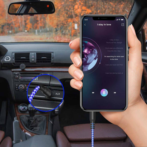 7 Pack 3.5mm AUX Cord for Car, Auxiliary Audio Cable, Stereo AUX Cable with Flexible Nylon Braided Cords for Car iPad