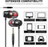 Earbuds Wired Earphones with Microphone in-Ear Headphones for Galaxy A14 A23 A13 A03s A12 A22 A32 5G A42 A52 A72 A11 A21 A51 A71 S10 Plus, Moto G Stylus 5G G Power G Play G Pure, TCL 30XL 40XL