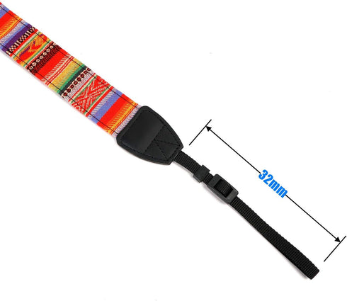 WANBY Canvas Rainbow Camera Strap with Quick Release Buckles for DSLR SLR