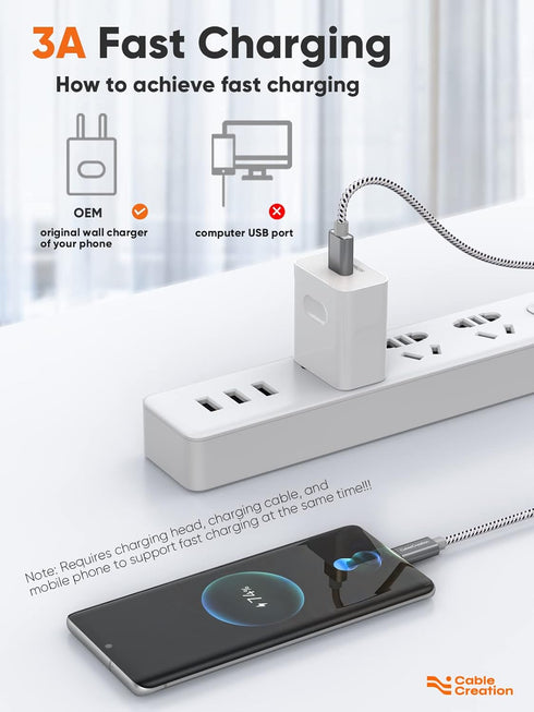 CableCreation USB Type C Cable 4FT, USB 2.0 A to C Fast Charging Cable 3A 480Mbps Data for MacBook Air, Galaxy S22 Ultra