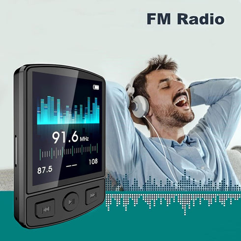 Wisoqu MP3 BT5.2, 30H (8GB) Player, Portable Lossless Music Player with Digital Screen, Speaker, FM Radio, E Book