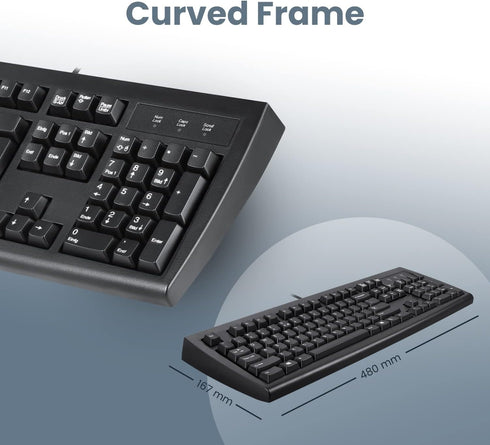 Perixx Periboard-107 Wired PS2 Full Size Keyboard, US English Layout