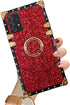 Samsung Galaxy A13 5G Bling Case, Red Luxury Glitter Sparkle Soft Trunk Cover with Finger Ring Grip Kickstand