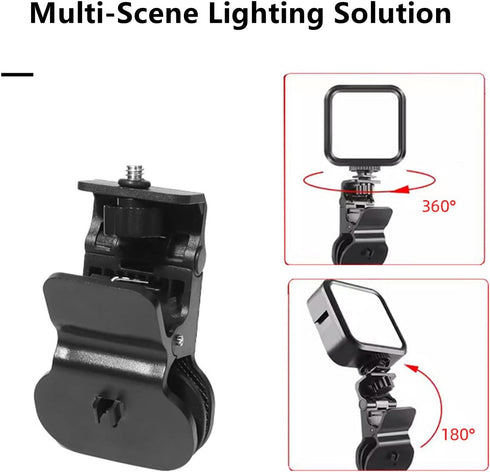 KxpkBom 2-Pack 1/4" Selfie Light Clip Mount Holder with Screw Connector - Universal Clamp Stand for Monitors, Cameras