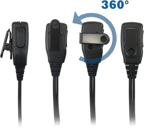 1.5-Wire Security & Surveillance Clear Acoustic Tube Earpiece Headset with PTT Button Mic for Kenwood, Baofeng &