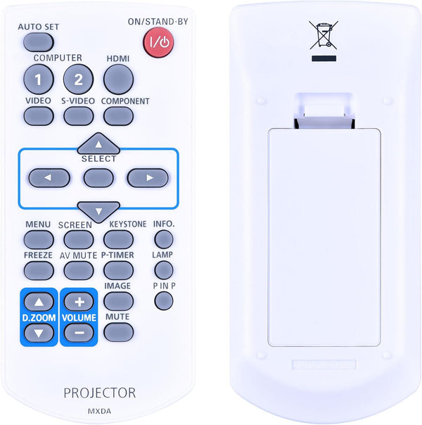 MXDA Replacement Remote Control Compatible for Panasonic Projector PT-VX400U, PT-VW330U, PT-VW330E, PT-VW330EA