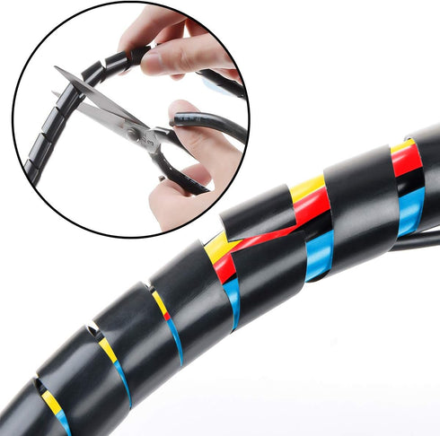 33FT XHF 5/16" Spiral Cable Wrap, 8mm Cord Organizer Sleeve for Computer Electrical Wires