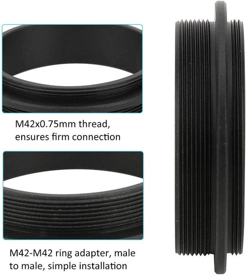 V BESTLIFE M42 to M42 Thread Coupling Ring Adapter, Aluminum Alloy Metal Ring, M42x0.75mm Male to Male Filter Adapter