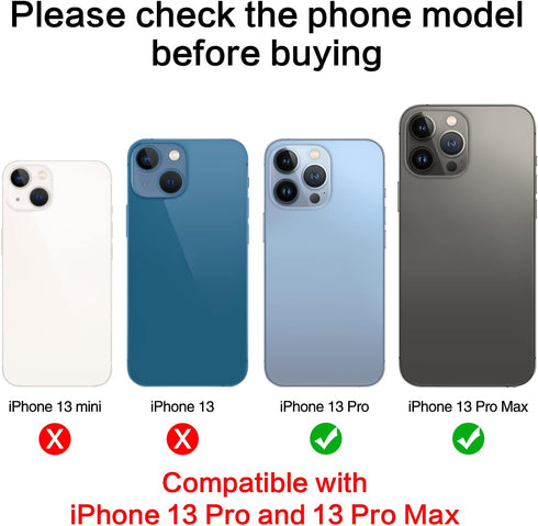 2PCS ASDAWN Back Rear Camera Lens Glass Replacement for iPhone 13 Pro Max and 13 Pro with Pre-Installed Adhesive +
