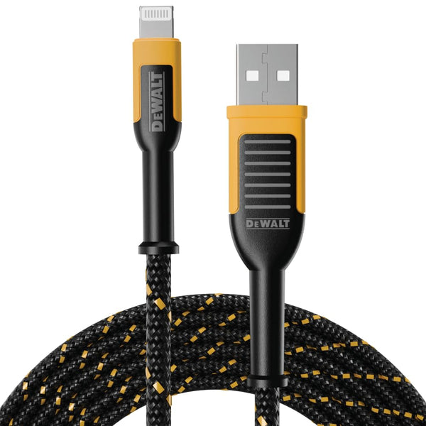 DEWALT 6 ft Lightning to USB Cable Reinforced Braided Charger Cord Compatible with iPhone