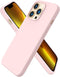 ORNARTO iPhone 13 Pro Case 6.1" - Slim Liquid Silicone, 3 Layers, Full Coverage, Soft Gel Rubber - Chalk Pink