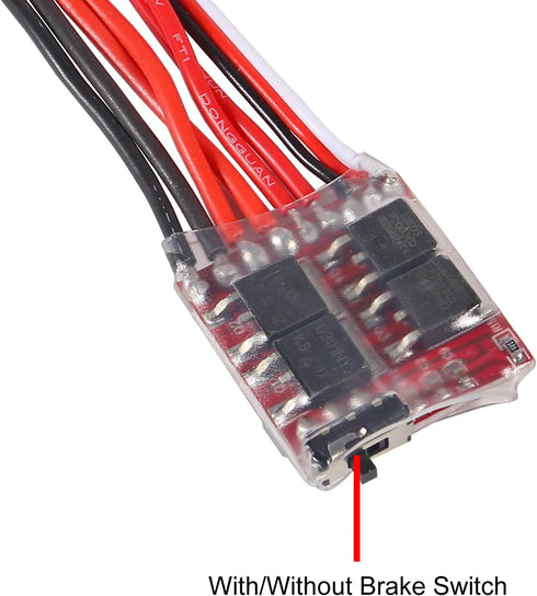 2Pcs 20A 2KHz 4.8V-8.4V Brushed ESC Motor Speed RC Forward Reverse Brush Brake Electric Speed Controller for DIY RC Car