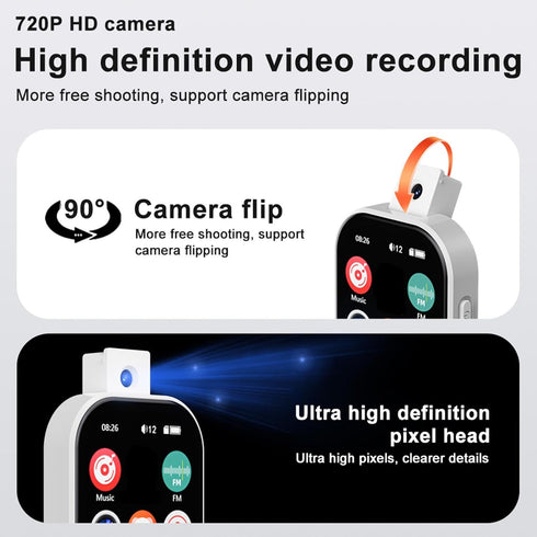 Bewinner Mp3 2.01 Inch 720p (8G Player, Touch Screen Video Recording Music Recording for Traveling Small Memory Card)