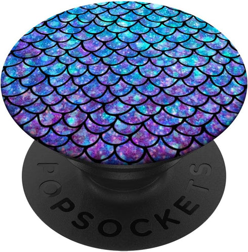Purple Blue Mermaid Scales PopSockets, Swappable Grip for Phones & Tablets, Adhesive PopGrip
