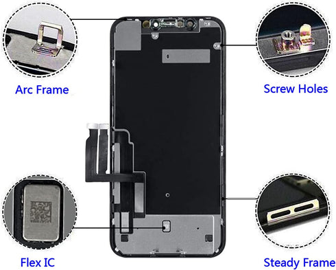 Brinonac iPhone XR LCD Screen Replacement Kit - 6.1 inch 3D Touch Display Digitizer Frame Assembly with Repair Tools,