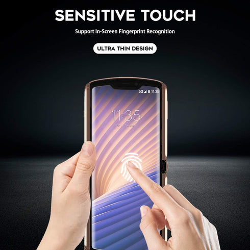 Orzero (2SET 8PCS) Soft TPU Screen Protector and Back Protector for Motorola Razr 5G 2020, Anti-Scratch Bubble-Free