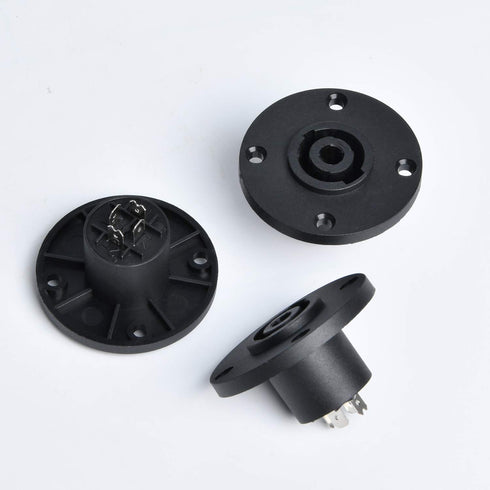 Supkiir 8 Pack Audio Speaker Plug Kit, 4Pcs 4 Pole Speaker Plug & 4Pcs Square Female Panel Mount Socket