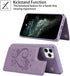 Cavor Card Holder Case for iPhone 11 Pro Max - PU Leather Shockproof Wallet with Credit Card Slots, Heart Purple